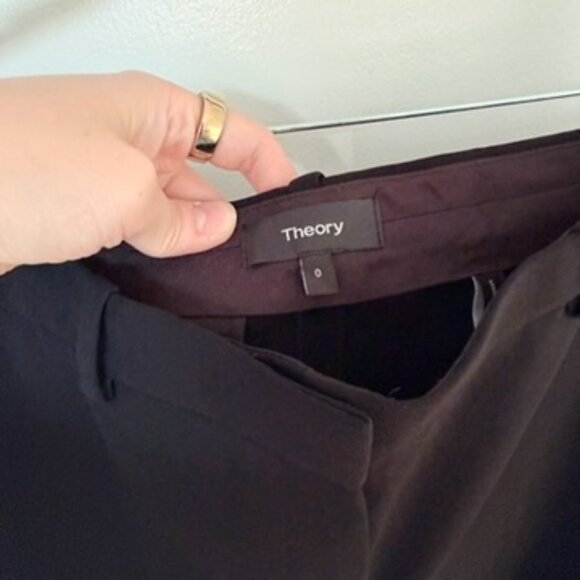 Theory Black Straight Leg Ankle Pants - Picture 3 of 5